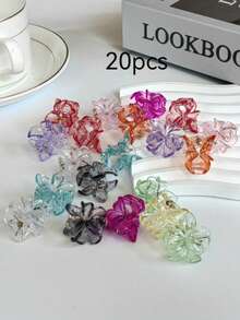 30 件女士彩色雏菊花发夹，迷你时尚发夹，适合马尾辫和发髻发饰，时尚发夹，沙滩配饰，秋冬度假装女士