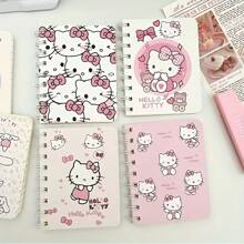 Sanrio 4pcs/1pc Sanrio Hello KT Spiral Notebook - A7 Size - Cute Thick Cartoon Theme Diary, Simple Design, Features, Simple Inner Page Style Cartoon Series Portable Notebook, Personalized Stationery, Office Supplies