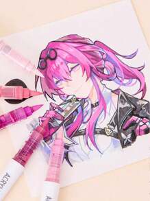 Languo 240/192/96 Colors Straight Liquid Soft-Bristled Acrylic Marker Pen, Student Art Professional Painting And Drawing Filling Color Brush, Diy Graffiti Painting Character Skin Color Pen, Skin Beauty Pen, Waterproof And Stackable Color Acrylic Marker Pen That Can Paint Wood/Stone/Glass , Back To School Gifts