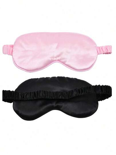 2pcs Sleep Masks Soft Silky Satin Eye Mask Cover For Sleeping With Elastic Strap Effective Shading Blindfold For Women,School,Back To School,Travel,Travel Essentials,Home Essentials,Eye Mask,Sleep Mask