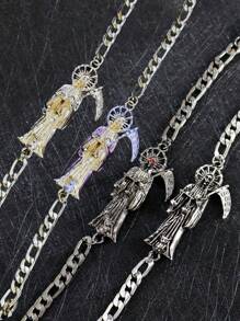 Pulsera de la Santa Muerte, joyería religiosa clásica, regalo navideño, adecuado tanto para hombres como para mujeres