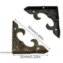 8pcs Vintage-Look Corner Protectors Wood Trim Box Edge Decor Metal Corners