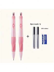 1/2/4 支自动铅笔 + 8/16/32 支替换芯 + 橡皮擦，自动削尖，符合人体工程学握把，2.0 毫米粗铅芯，适合书写和绘画 - 彩色 - 查看 25