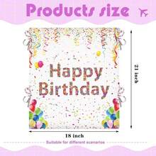 Happy Birthday Chair Cover Birthday Seat Cover For Office Chair Chair Cover With Ribbons Cupcake Chair Back Covers For Classroom School Home Dining Party Decor - ColorfulHappyBirthday - View 3
