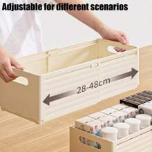 1pc Expandable Plastic Storage Drawer Box, Toy Chest, Cabinet Organizer Basket, Kitchen Countertop Spice Jar Container