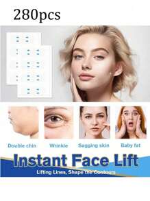 320 peças/280 peças/160 peças/120 peças/80 peças/40 peças Máscara Facial Instantânea de Levantamento e Firmeza - Máscara de Folha Elástica Impermeável Invisível, Para Papada e Pescoço, Emagrecimento Facial - Sem Álcool, Adequada para Todos os Tipos de Pele, Unissex