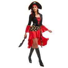 Nouveau déguisement de pirate pour femmes pour Halloween, costume de scène, tenue des pirates des Caraïbes, costume de mascarade, taille XXL