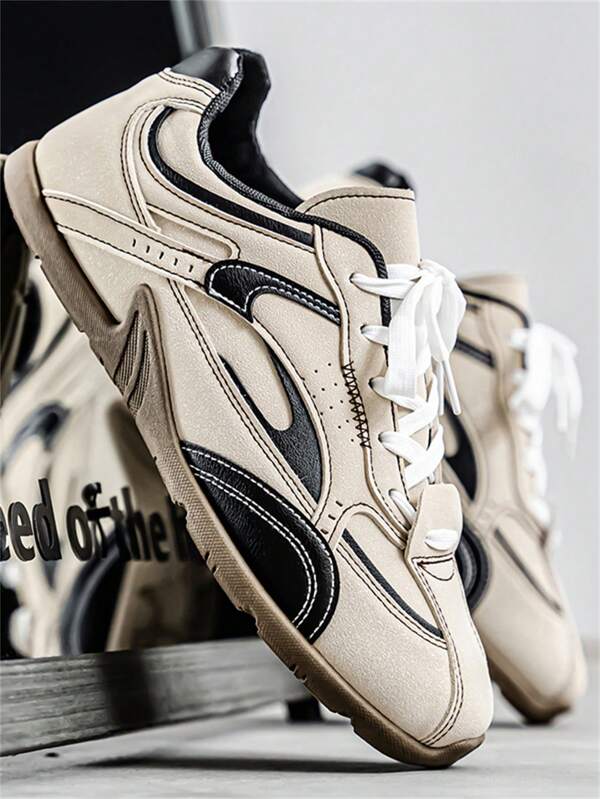 Herren Lässig Sportschuhe, Retro Street Fashion Skaterschuhe, Mesh atmungsaktiv Kontrastfarbe