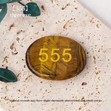 1 PIEZA Piedra de preocupación con números en el pulgar - Cristales de chakra (Cuarzo rosa, Amatista, Ojo de tigre) para la ansiedad y la meditación