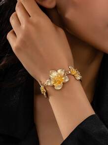 1 pieza Pulsera elegante con forma de trébol de cinco hojas en estilo vintage, diseño único, regalo personalizado, adecuado para mujeres, Día de la Madre, boda