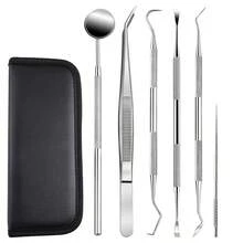 牙科工具、牙签清洁套装、舌头清洁器、不锈钢牙签套装 - 可重复使用,便携式储物盒,方便户外野餐、露营、旅行和日常使用 - 銀色 - 查看 14