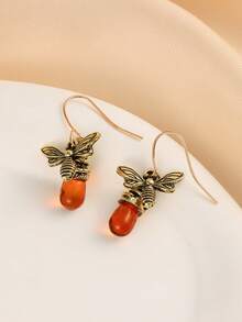 2 件波西米亚蜜蜂装饰吊坠耳环，复古动物首饰，适合女孩、生日派对周年纪念礼物、最佳朋友圣诞礼物 - 彩色 - 查看 3