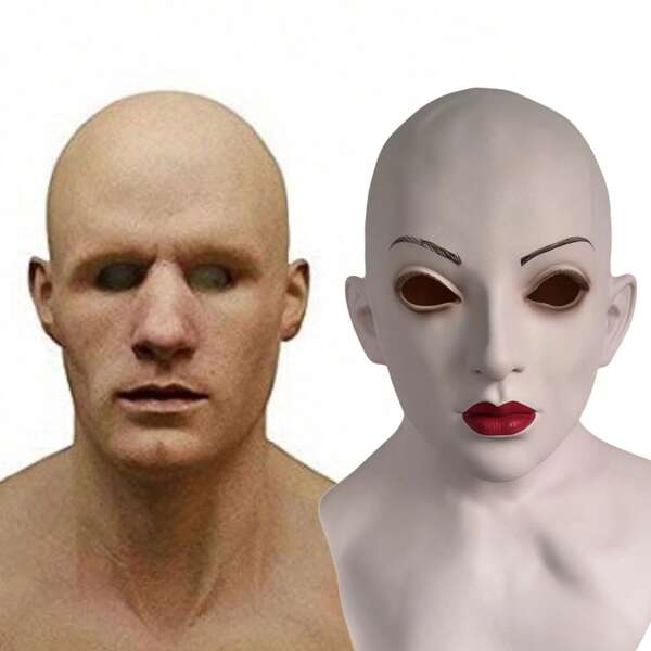 Masque en silicone nouveau visage de vieil homme capuche vieux grand-père accessoires faciaux en latex déguisement complet drôle