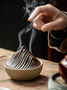 1 件创意迷你山地香炉，装饰配件，适用于鼠尾草/棍棒/松果，用于冥想、房间装饰、冥想辅助、室内/室外家居装饰、茶道和节日装饰，无香味，无需电力 - 彩色 - 查看 7