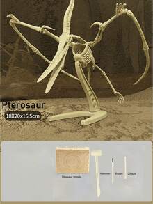 1Pc Dinosaur Fossil Digging Toy (Free Tools) - T-Rex/Triceratops & More, Kids DIY Educational Digging Treasure Toy For Boys Girls