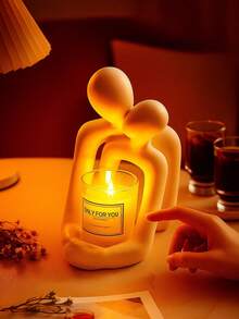 浪漫情侣雕像礼物 - 拥抱雕塑，适合周年纪念、婚礼、卧室和夏季家居装饰 - 彩色 - 查看 5