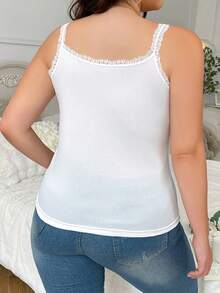6pcs Women's Plus Size Lace Camisole Vests - Slim Fit Sheer Layering Tops With Lace Trim, Stretchy Lightweight Undershirts For All Seasons, 6 Colors (Nude, White, Black, Grey, Pink, Beige), Versatile Clothing, Elegant Design, Delicate Detailing, Nontransparent Fabric - 混合顏色 - 查看 5