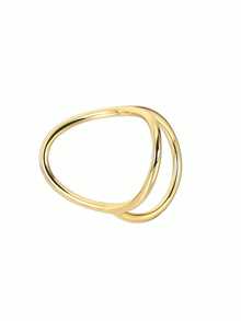 Charm-In 1 件时尚 18K 镀金镂空简约素面女士戒指，情人节礼物 - 金黃色 - 查看 18