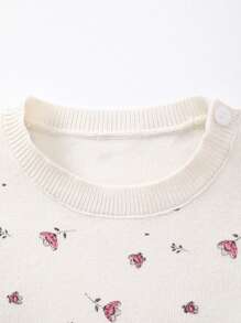 Baby Mädchen süßer Langarm Pullover mit Blume Muster, Rundhalsausschnitt, geeignet für Herbst/Winter oder lässigen Alltag, niedlich und frisch