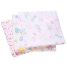 Kit Of 3 Baby Swaddles, Printed Or Plain, 80cm X 50cm - 100% Cotton - Karinho - Girl - View 6