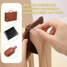 New Handmade Wooden Clamp, Leather Sewing DIY Tool Wooden Holder Fixed Frame For Hand Stitching Leather Craft - Wood Color - View 4