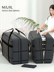 1 pièce Grand sac de rangement, sac de déménagement pour vêtements et couettes de la maison, sac de bagage imperméable et anti-humidité pour dortoir, grand sac à main, sac à main décontracté, sac de courses, sac à main carré, feutre épaissi, confortable à porter, lignes lisses, bords découpés à la main, beau et atmosphérique, adapté au stockage portable lors des voyages. Sac de voyage, sac de vacances, sac de bagage pour femmes - Multicolore - Voir 1