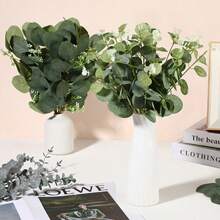 30/60Pcs 4 Kinds Artificial Mixed Green Eucalyptus Leaves Stems Artificial Silver Dollar Eucalyptus Leaves Faux Greenery Spray Fake Plants For Wedding Bouquet Centerpieces Flowers Arrangement Decor