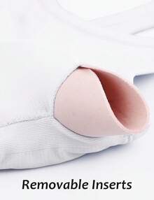 Workout Tops Women With Built In Bra, Sleeveless Gym Tops Seamless Racerback Athletic Yoga Shirts, Activewear - 白色 - 查看 10