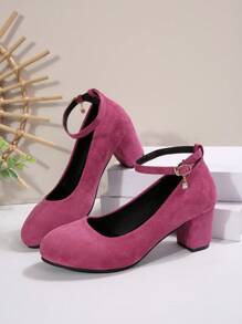 Chaussures à talons épais pour femmes grande taille, élégantes sandales à boucle mode talons hauts pour robes