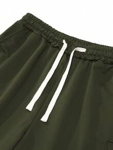 男士夏季印花抽绳工装短裤，宽松休闲度假户外口袋松紧腰裤，适合通勤、工作、钓鱼、篮球、露营、健身，送给男朋友/丈夫的礼物