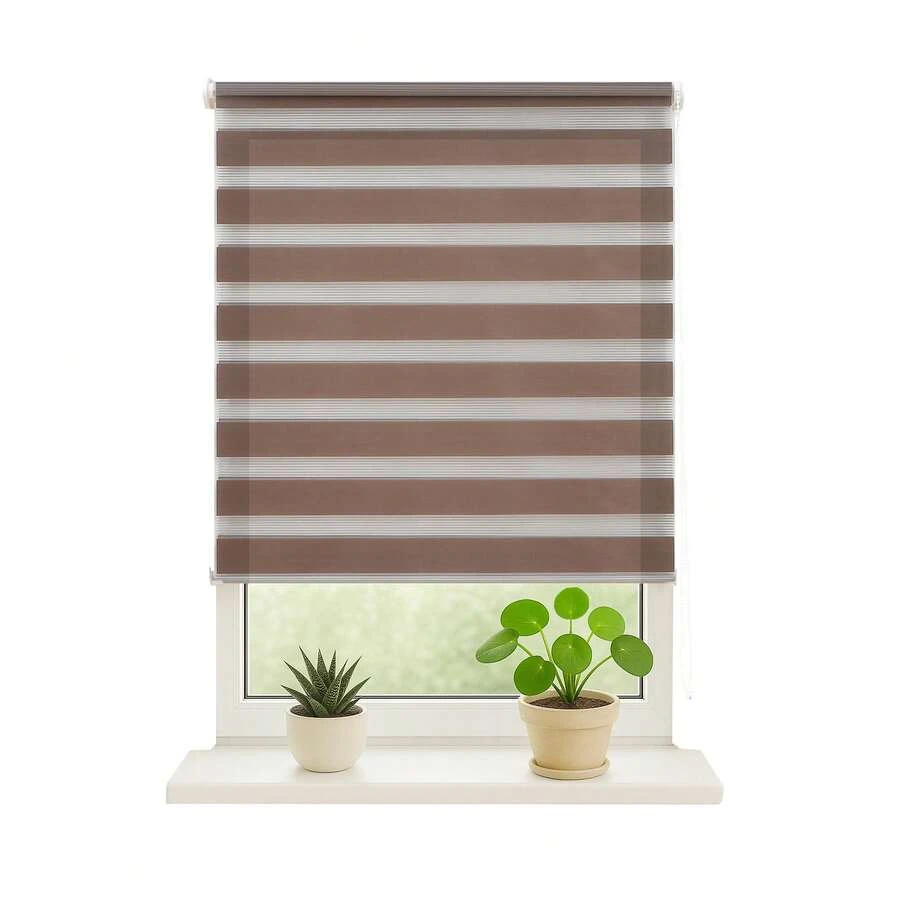Double-Layer Day And Night Roller Blind – Easy Installation Without Drilling, For Windows And Doors, Various Colors – Free 24/48h Delivery To The Iberian Peninsula. Variety Of Colors. - 棕色 - 查看 1