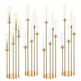 Candelabro de piso dorado de 5 brazos y 42.5" de altura, centro de mesa para candelabros, candelabro metálico para decoración de Navidad, boda, hogar, fiesta de Halloween