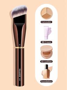 MAANGE 1支专业铝制化妆刷，粉底刷，化妆工具，适合所有肤质，旅行化妆刷，适合化妆新手，送给女性和女孩的礼物，粉底刷，遮瑕刷，腮红刷，修容刷，腮红刷，古铜粉刷，散粉刷，粉底刷，腮红刷，赠品 - 咖啡棕 - 查看 10