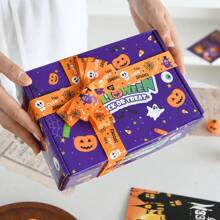 Halloween Schädel Gros-Grain-Band Dekoration, Kürbis Spinne Geist Festival Geschenkverpackungsband-Set