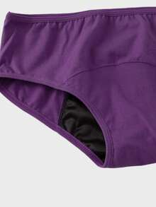 3件套女士防漏月经内裤，纯色，简约，透气，内衣 - 彩色 - 查看 5