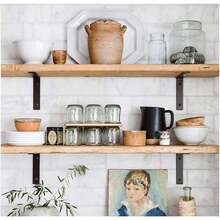 5x Shelf Brackets Rustic Heavy Duty Industrial Scaffold Board Shelf Wall Bracket - Black - View 10