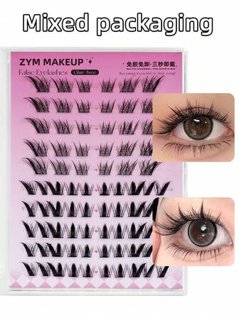 80/100/110/120pcs Cartoon Lash Clusters, Mixed Lash Bundles, C Curl, Glue-Free Cluster Lash Extension Set, Natural & Lengthening, Southeast Asia Bestseller, Non-Irritating Self-Adhesive Strips For Direct Wear, Suitable For Daily, Dates, Cosplay, Lash Extension Tool, Popular Among Southeast Asian Women, Women's Beauty & Makeup Product, Time-Saving