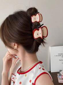 1pc Women's Cute Apple Acrylic Hair Claw Clip, Elegant Hair Claw Clip Hair Accessory Fashion Hair Accessories Elegant Hair Clip