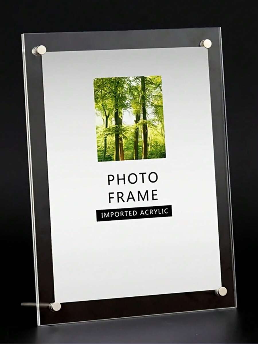 1 件透明亚克力相框支架，桌面展示架，可放置偶像/明星照片、宝丽来照片、结婚证 - 無色 - 查看 1