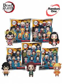 Crunchyroll 1 pezzo Serie di borse con accessori cieca in PVC 1 3 4 5 6, ufficialmente con licenza, borsa con molletta per portachiavi, figura da collezione, regalo per fan, con figure di Tanjiro, Nezuko, Zenitsu, Inosuke, Tengen, Shinobu, Mitsuri o altro in modo casuale, un accessorio portachiavi carino, regalo per compleanni