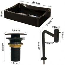 DoceLar Store Gabinete Harley com Pia Torneira Espelho Redondo LED 50cm