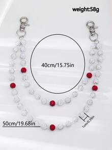 1 pieza Cadena para pantalones de estilo urbano y hip hop con colgante de bola de , cadena corporal hecha a mano, accesorio unisex para jeans y ropa casual - Multicolor - Ver 3