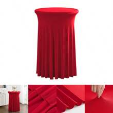 32" x 43" (ca. 81,3 x 109,2 cm) schwarzer runder Cocktail-Tisch Rock | Spandex Stretch passgenauer Tischbezug | knitterresistent, fleckenresistent, maschinenwaschbar für Bars, Hochzeiten, Partys und Veranstaltungen