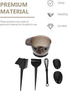 Kit profesional de tinte de cabello de 6 piezas - Juego completo de herramientas de tintura que incluye tazón de mezcla, pinceles para tinte, peines aplicadores, clips para seccionar el cabello, cubiertas para las orejas y capa protectora para coloración - Kit de coloración del cabello de calidad de salón para uso casero de bricolaje