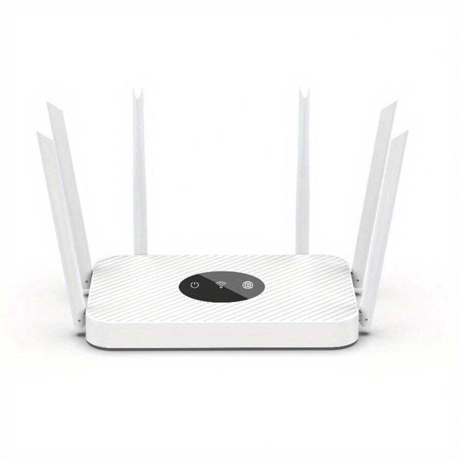 WiFi Router 1200Mbps, Wireless Router Dual Band 5GHz+2.4GHz WiFi 6 Router, With 1200Mbps WAN/ LAN, 6 X Antennas Long Range Coverage, US Plug, Supports Router/ Access Point/ Repeater Modes, For Gaming And VR - MU-MIMO, Beamforming, OFDMA, WPA3, Ideal For Home & Office - 白色-1200Mbps - 查看 1