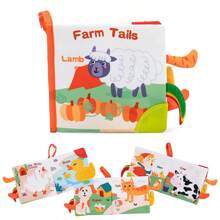 Libros de tela para bebés, educación temprana y cognición, libros con sonido crujiente, juguete inteligente, temas: océano, bosque, granja, animales, regalo para bebés recién nacidos