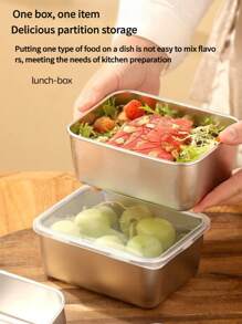 6pcs Stainless Steel Food Storage Container Set With Lids, Kitchen Fridge Organizer Boxes For Home, Outdoor Picnic, Camping, BBQ, Lunch Box With Separate Sauce Compartment, Airtight & Leakproof
