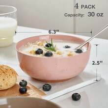 Morandi Color Large Ceramic Bowls Set Of 4, 30 Ounce Cereal, Soup, Salad, Oatmeal, Serving Bowls - Dishwasher & Microwave Safe New Popular - Nhiều màu - Xem 2