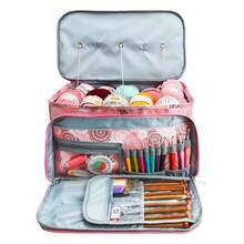 1pc Portable Extra Large Capacity Yarn Storage Bag (Upgraded Version), Floral Pattern Crochet Handbag, Bohemian Style, Crochet Tool Accessories Travel Storage Bag - Multicolor - View 8