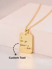 1pc Handwritten Necklaces, Multi-Letter Custom Necklaces Custom Signature Necklaces Engraved With Your Own Handwriting - Memorial Necklaces - Handwritten Message Jewelry,Gold,Stylish,Colorful,Vintage,Simple,Unisex,Casual,Cuties,Custom,Personalized,Unique,Ideal Gifts For Him,Ideal Gifts For Her,Her,Boyfriend,Girlfriend,Dad,Mom,Family,Friends,For Anniversaries,For Birthdays,For Graduation,For Prom,For Party,Gold Jewelry